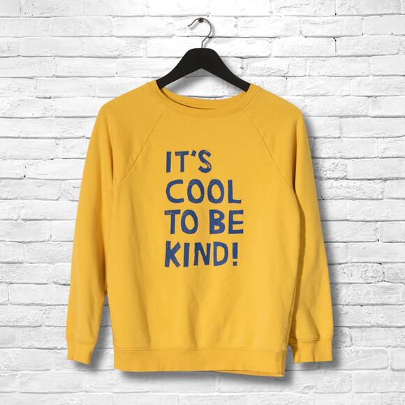 Cat & Jack Sweatshirt - Girls Large - Fun Yellow Crewneck Long Sleeve Fleece Top - Picture 1 of 5